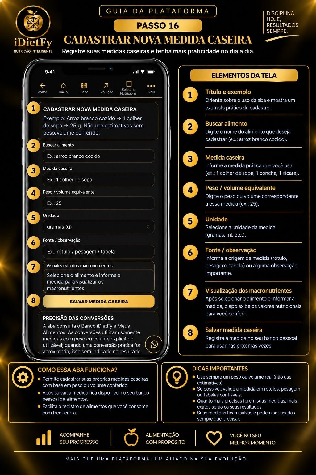 Passo 16 — Medidas Caseiras
